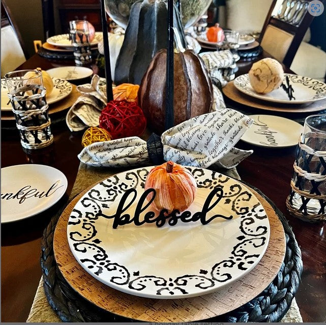 Thanksgiving Place Cards Table Decor - Thankful, Grateful, Blessed and Gather