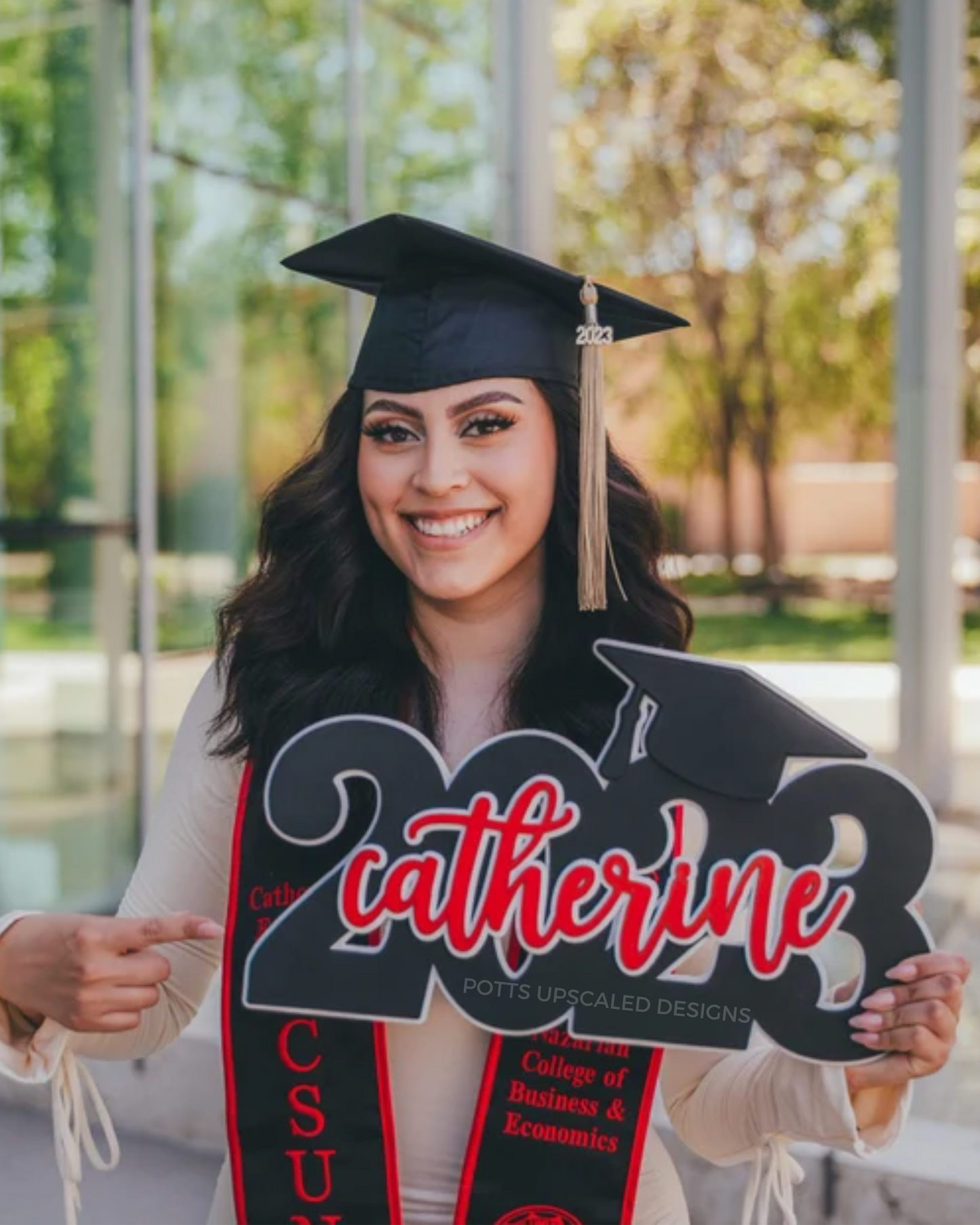 graduation party decor, potts upscaled designs, personalized grad sign, college graduate, graduation gift, black red silver school colors, graduation party ideas