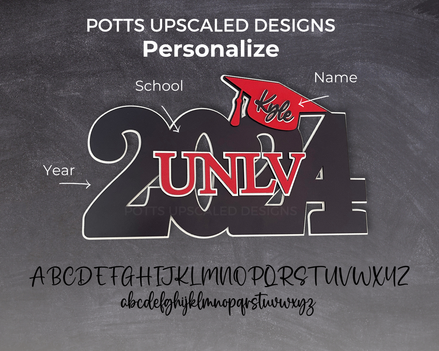 Personalized Senior Grad Sign with name and school graduation gift keepsake