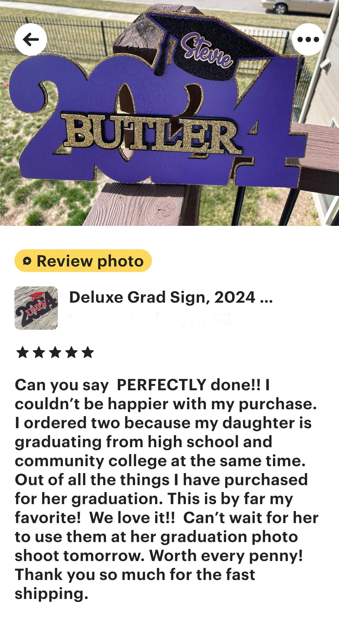 Deluxe Graduation Sign - Personalized Name and School