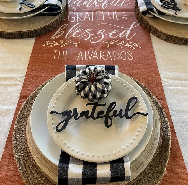 Thanksgiving Place Cards Table Decor - Thankful, Grateful, Blessed and Gather