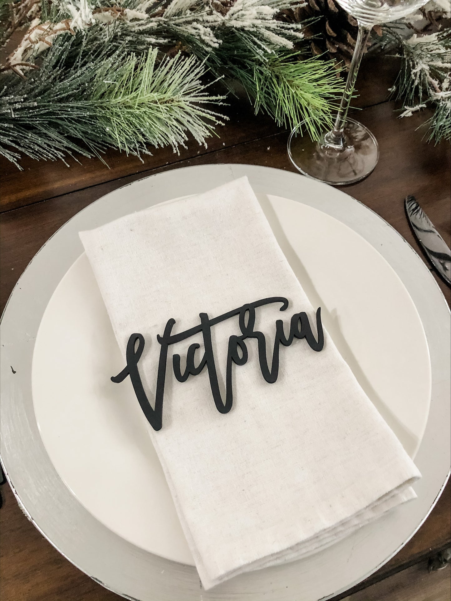 Personalized Wood Name Place Card - Table Setting