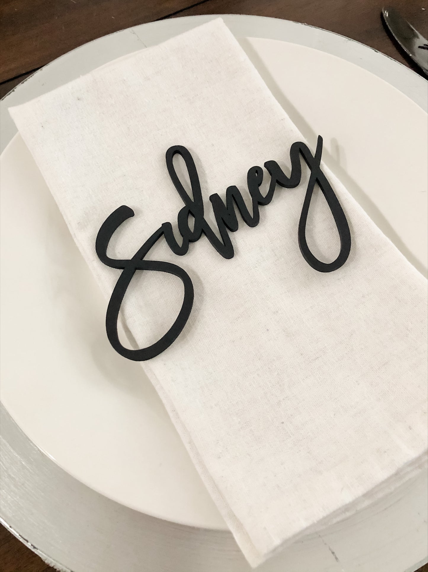Personalized Wood Name Place Card - Table Setting