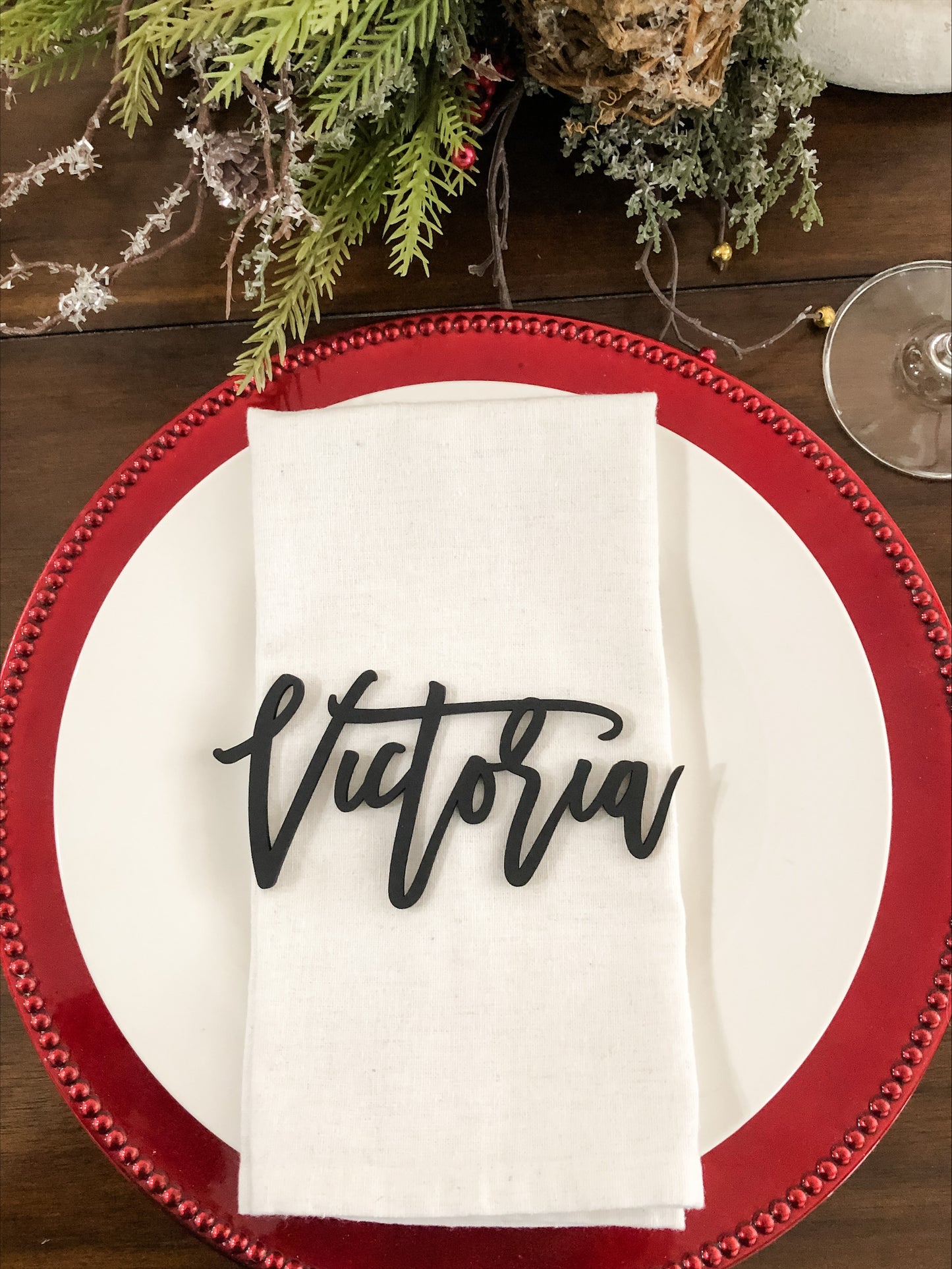 Personalized Wood Name Place Card - Table Setting
