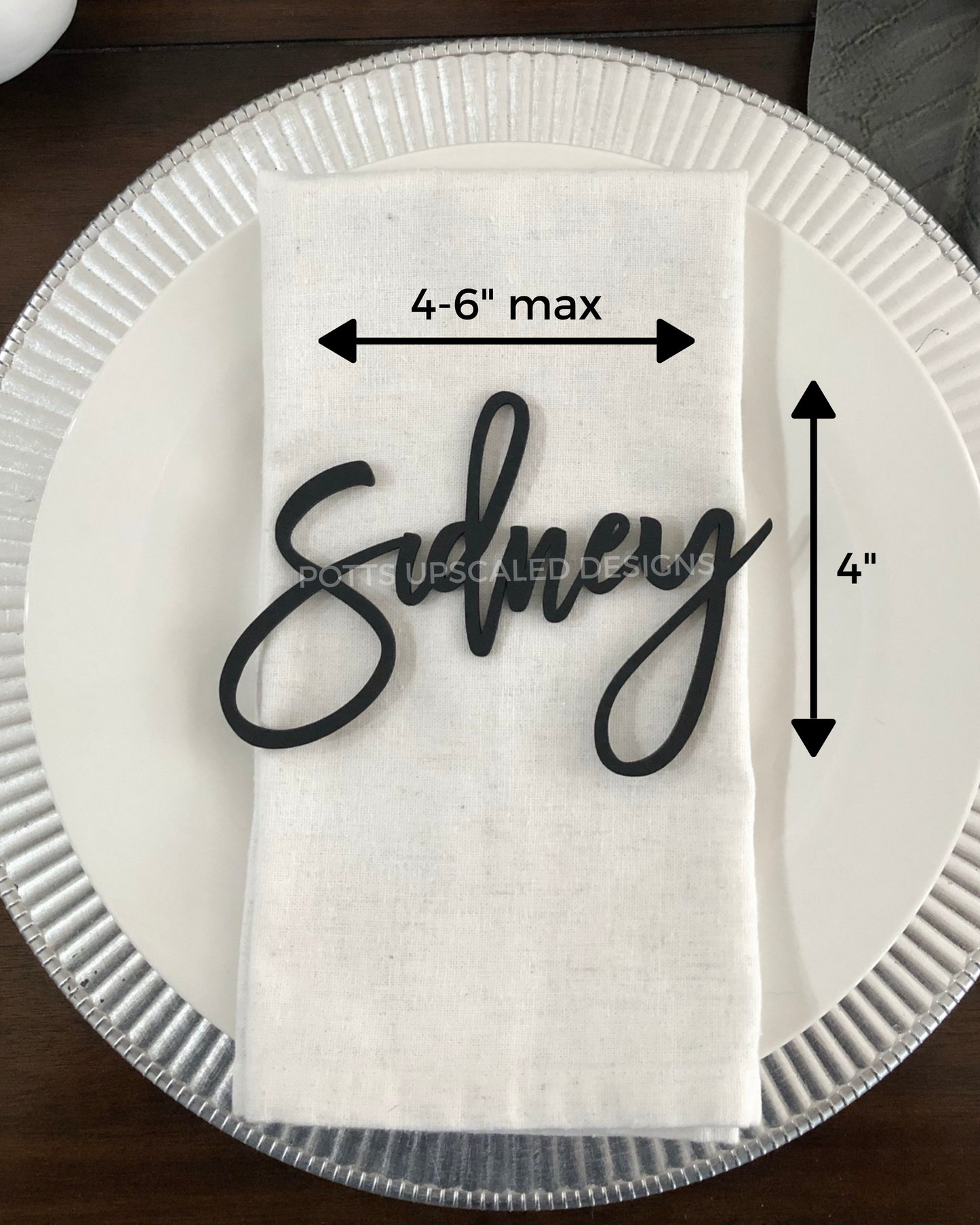Personalized Wood Name Place Card - Table Setting
