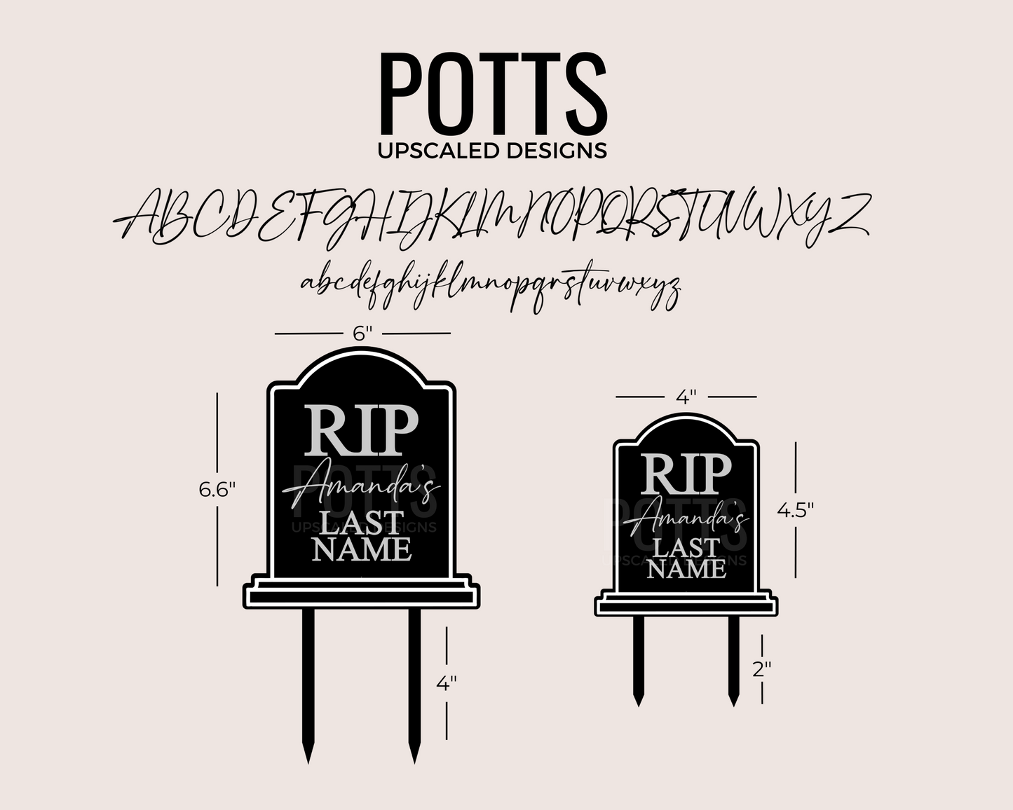 RIP Last Name Tombstone Bachelorette Cake Topper