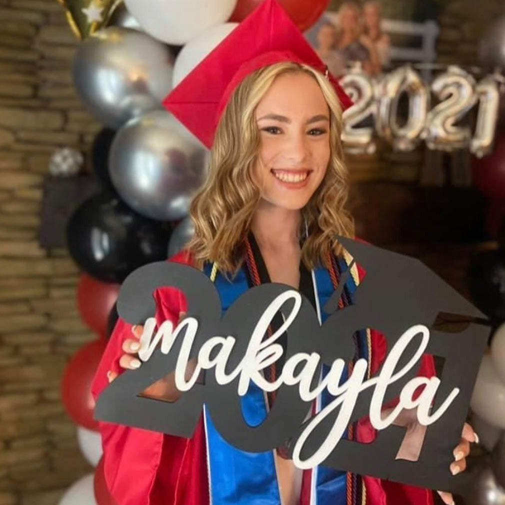 Personalized graduation sign for senior graduates grad party decor or senior portriat prop class of 2024
