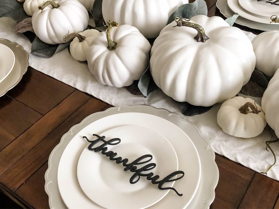 Thanksgiving Place Cards Table Decor - Thankful, Grateful, Blessed and Gather