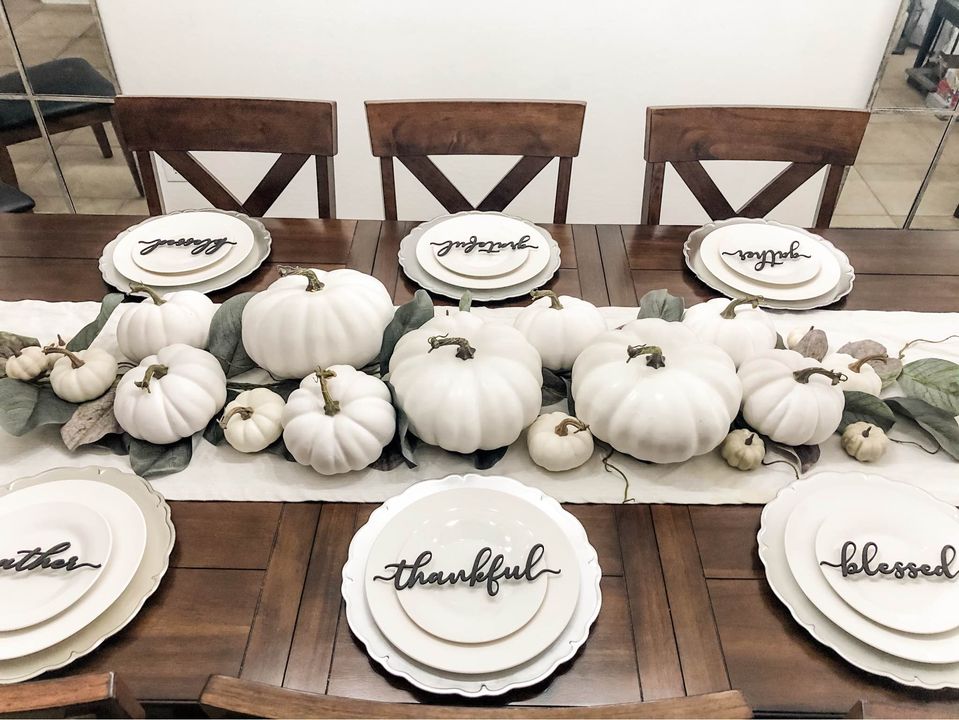 Thanksgiving Place Cards Table Decor - Thankful, Grateful, Blessed and Gather