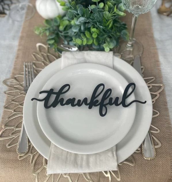 Thanksgiving Place Cards Table Decor - Thankful, Grateful, Blessed and Gather