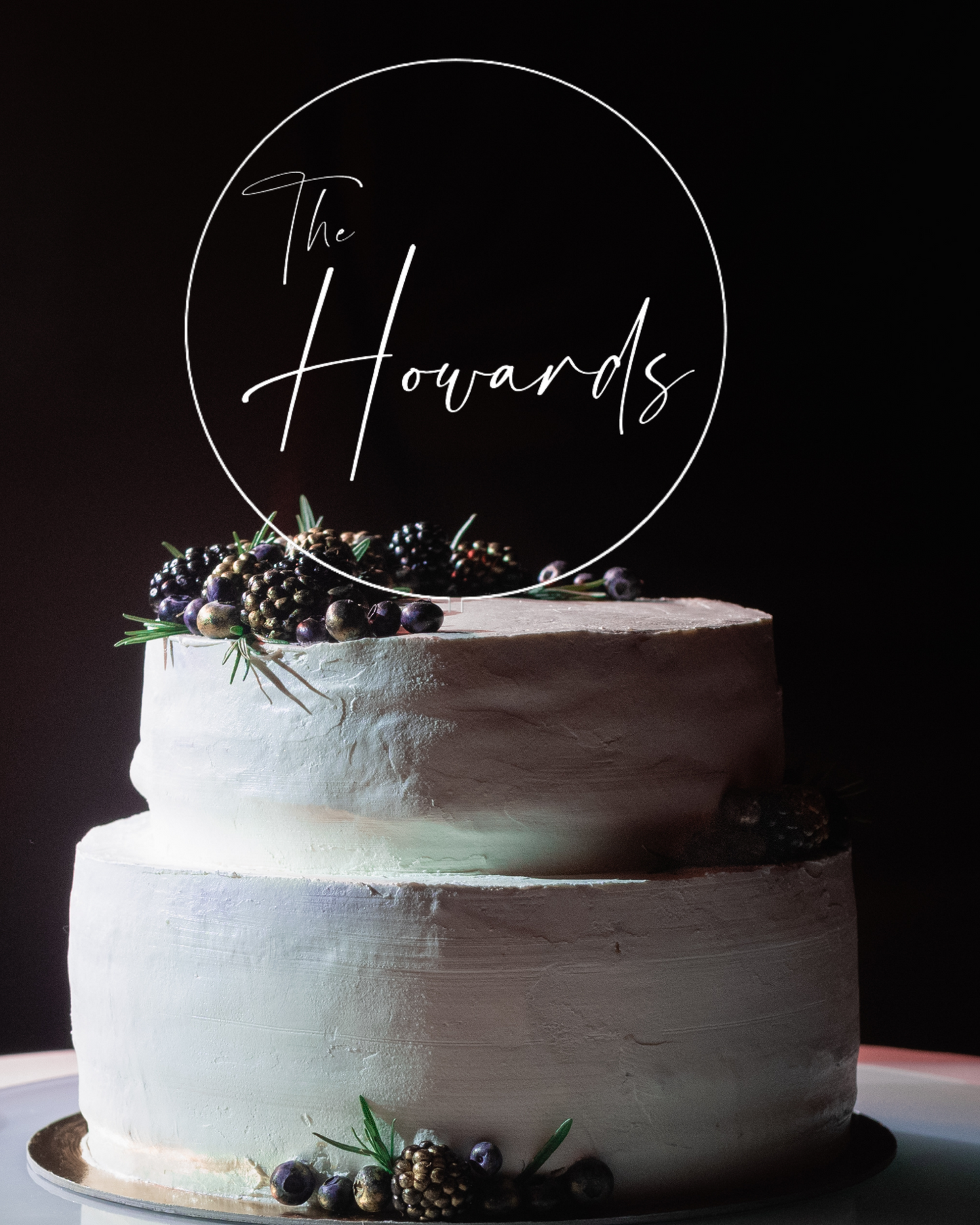 Personalized Clear Acrylic Cake Topper for Wedding & Anniversary