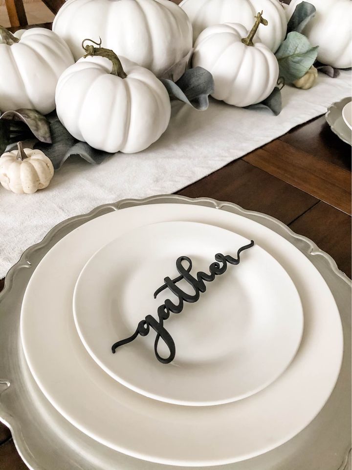 Thanksgiving Place Cards Table Decor - Thankful, Grateful, Blessed and Gather