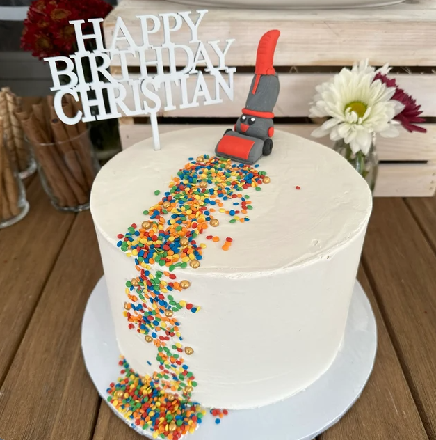 Personalized Happy Birthday Cake Topper in White for Men's Man birthday