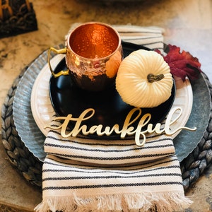 Thanksgiving Place Cards Table Decor - Thankful, Grateful, Blessed and Gather
