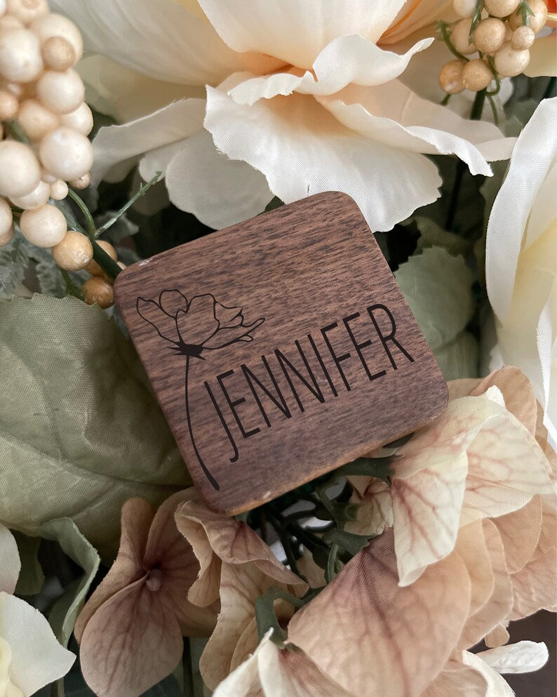 Wedding Ring Box - Engraved Wood
