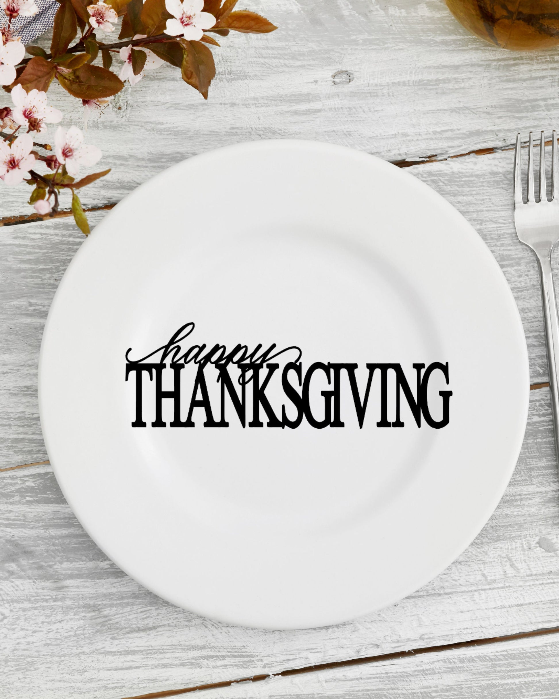 Happy Friendsgiving Place Card, Thanksgiving Table Decor, Fall Holiday Decoration, Plate Ornament, Laser Cut Wood Sign, Happy Thanksgiving