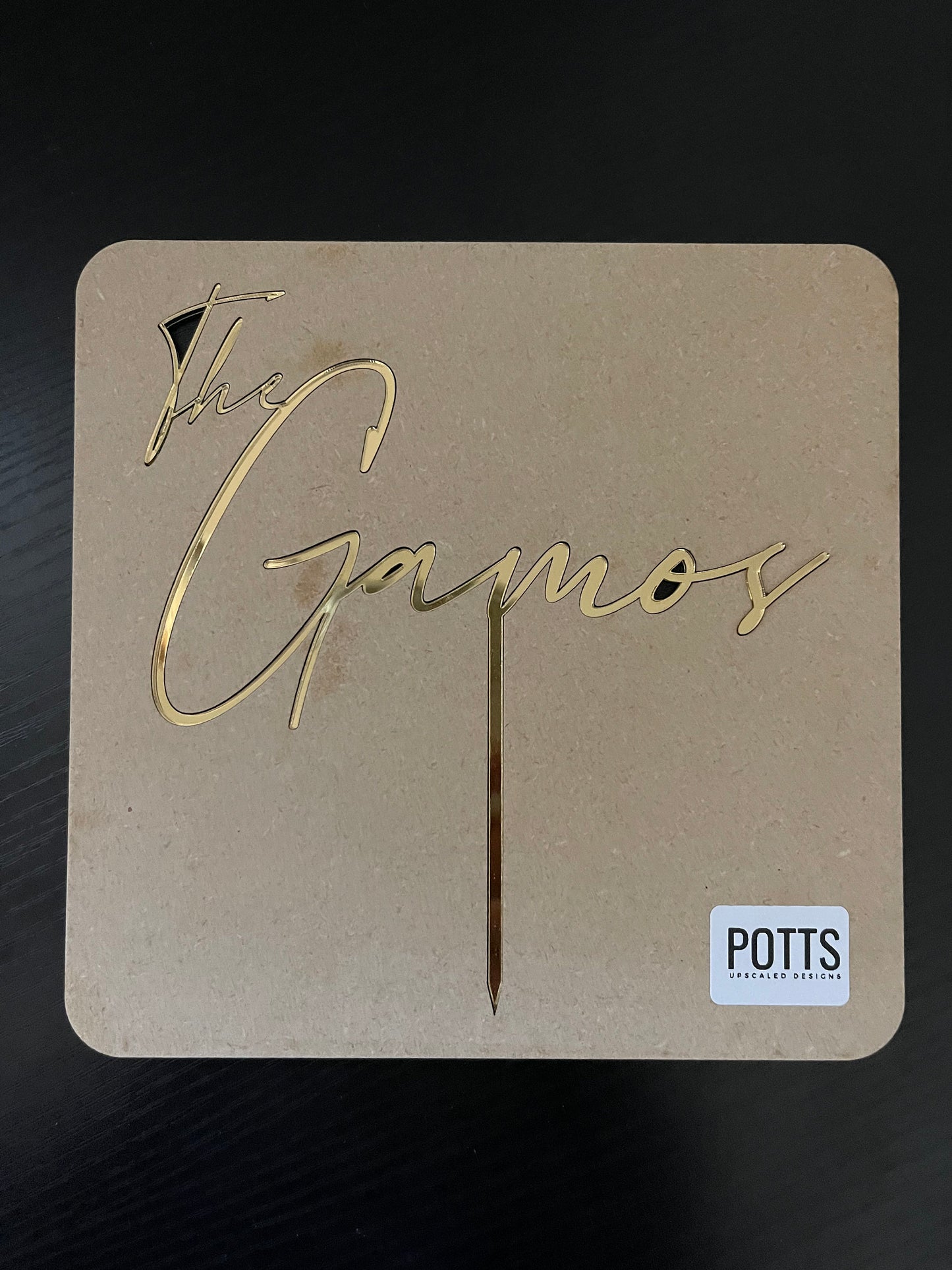 Custom Wedding Cake Topper - Signature Font