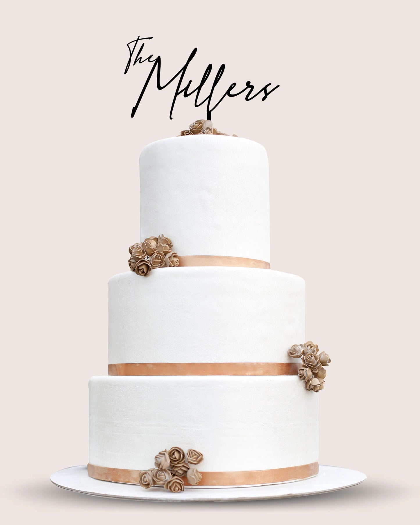 Custom Wedding Cake Topper - Signature Font
