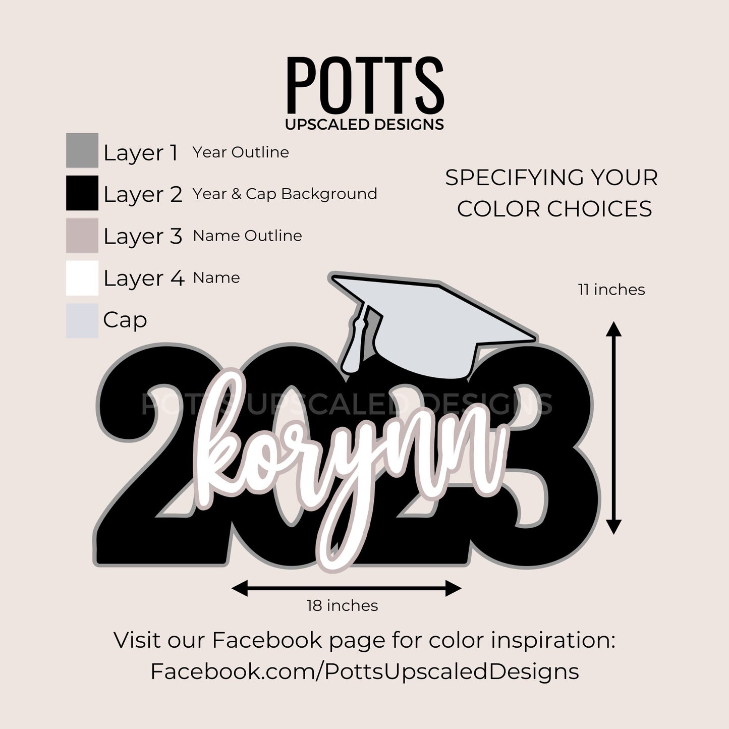 Personalized Graduation Sign: Class of 2026 Seniors, Custom Year, Name and Colors