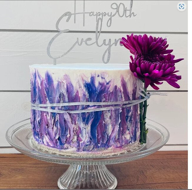 Happy 18th Birthday Cake Topper: Personalize Name and Year, Wood or Acrylic