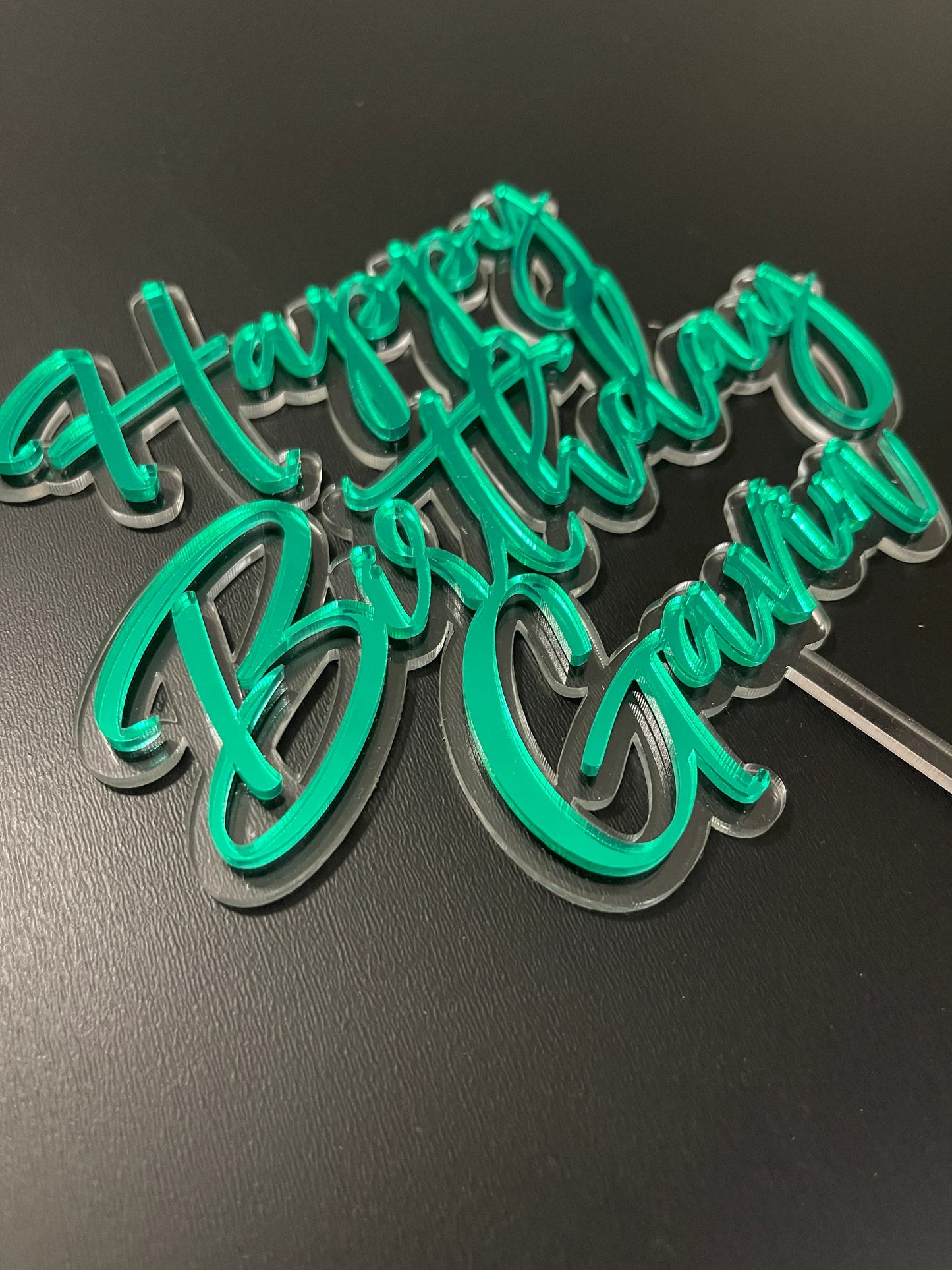 Layered Happy Birthday Cake Topper