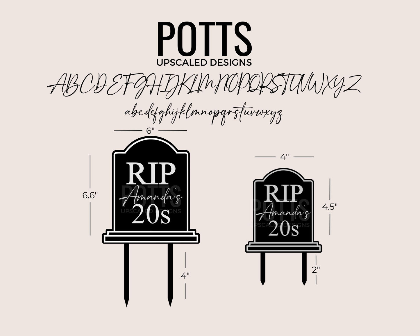 RIP 20s Tombstone Birthday Cake Topper, Funny Birthday Decoration, 30s, 40s, 50s