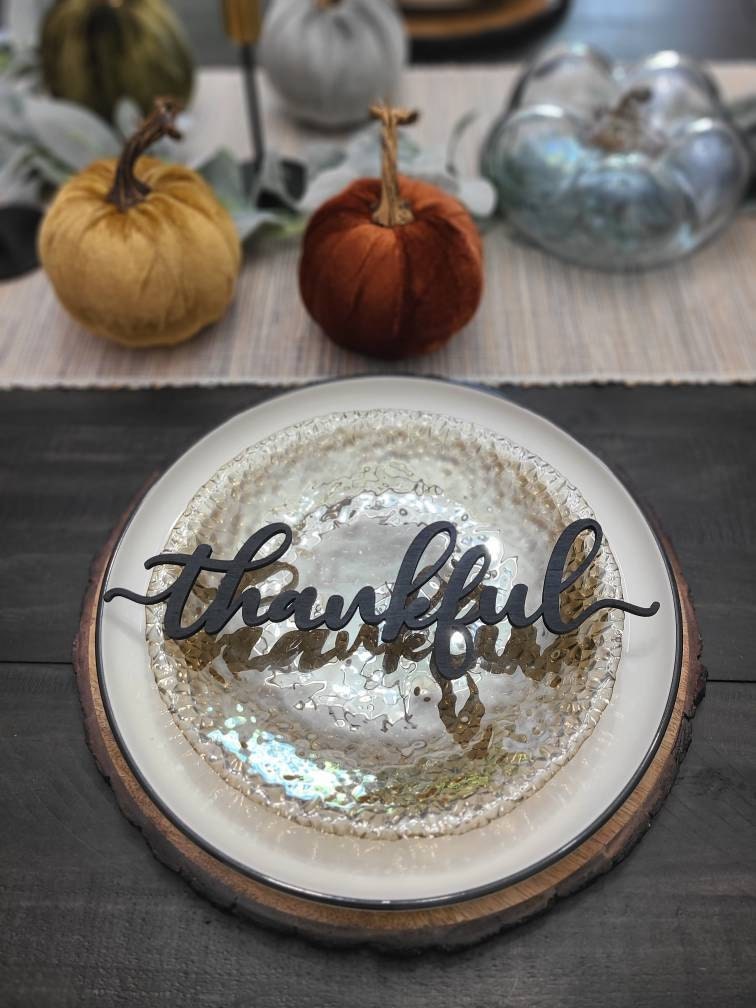 Thanksgiving Place Cards Table Decor - Thankful, Grateful, Blessed and Gather