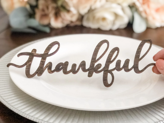Thanksgiving Place Cards Table Decor - Thankful, Grateful, Blessed and Gather
