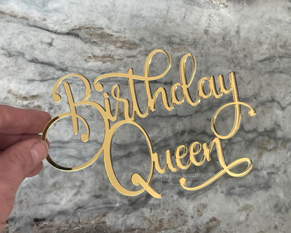 Birthday Queen Cake Topper or Charm for Her Birthday Party Cake