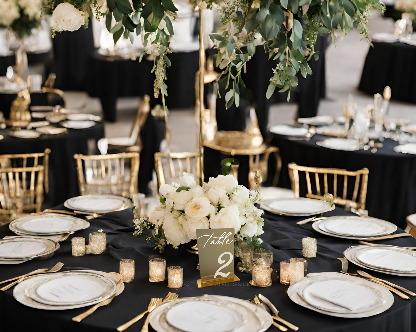 Elegant Mirror Table Numbers