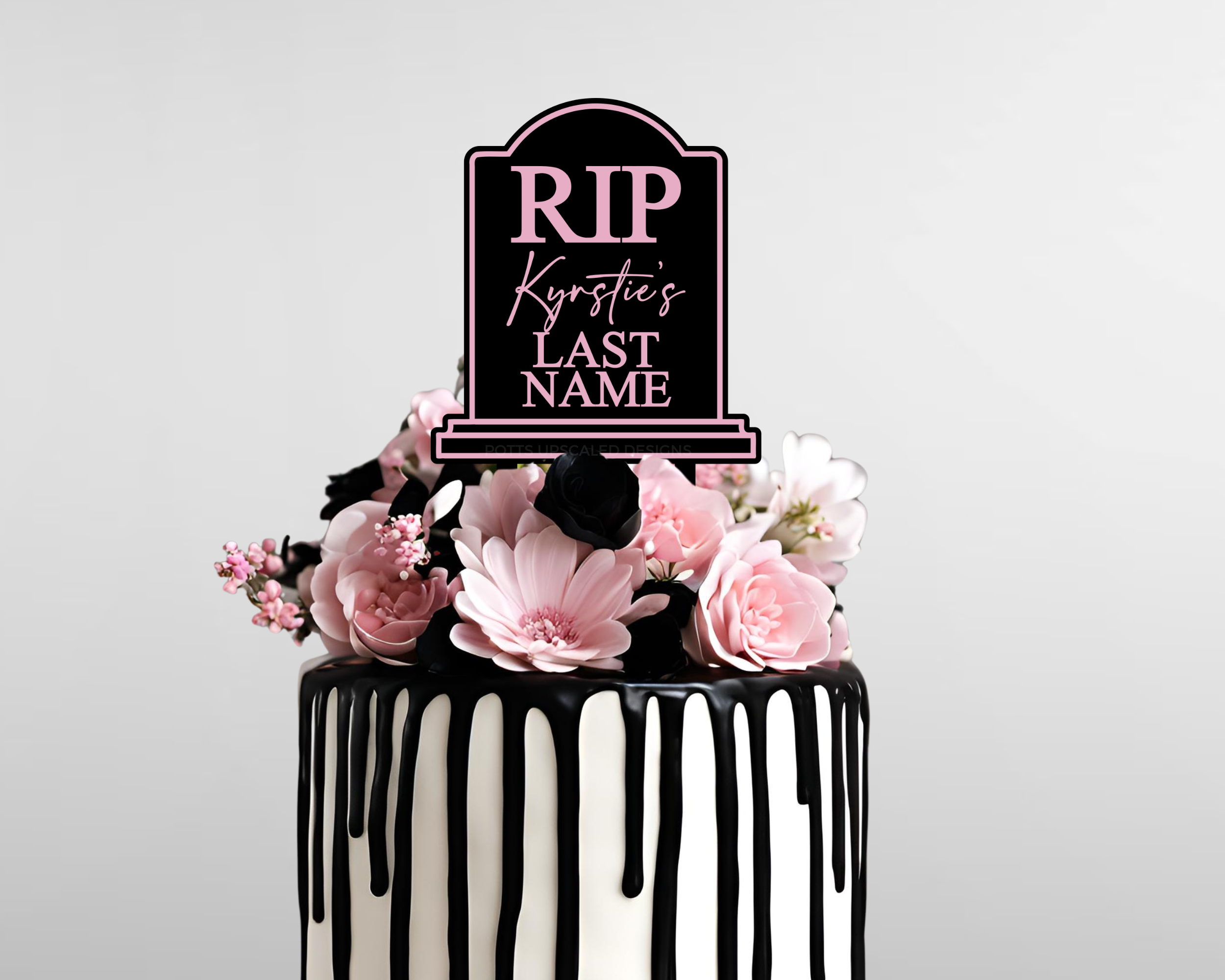 RIP Last Name Tombstone Bachelorette Cake Topper – Potts Upscaled ...