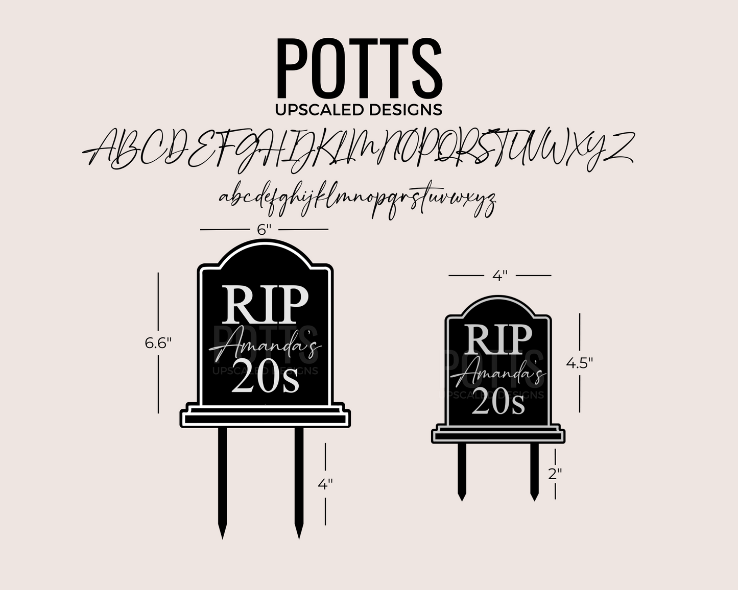 RIP Tombstone Birthday Cake Topper, RIP 20s 30s 40s 50s