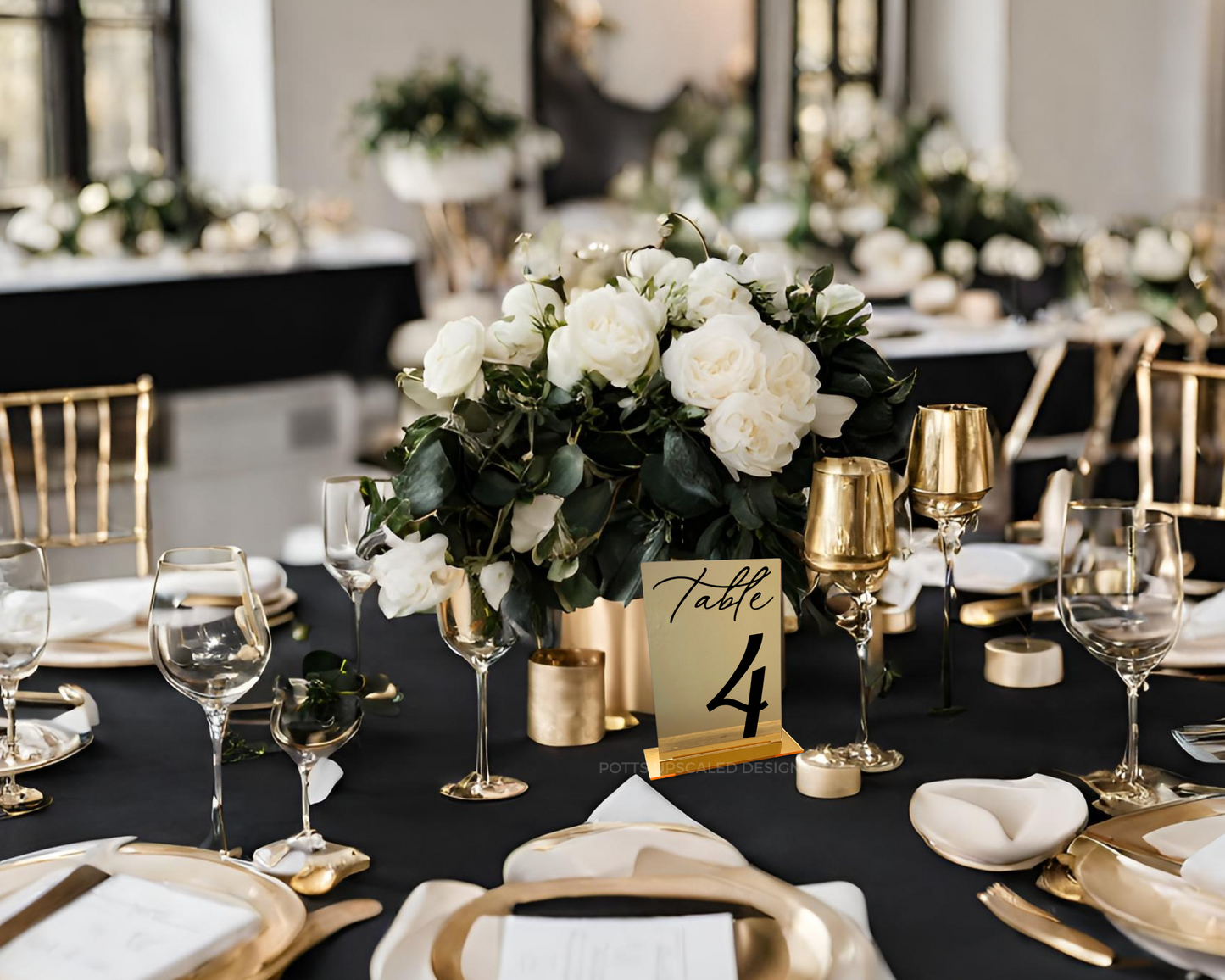 Elegant Mirror Table Numbers