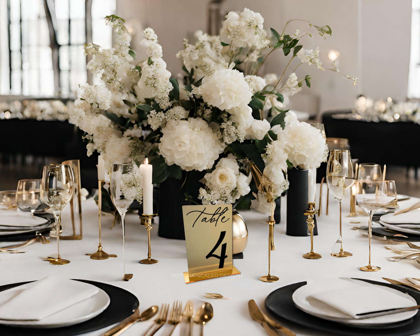 Elegant Mirror Table Numbers