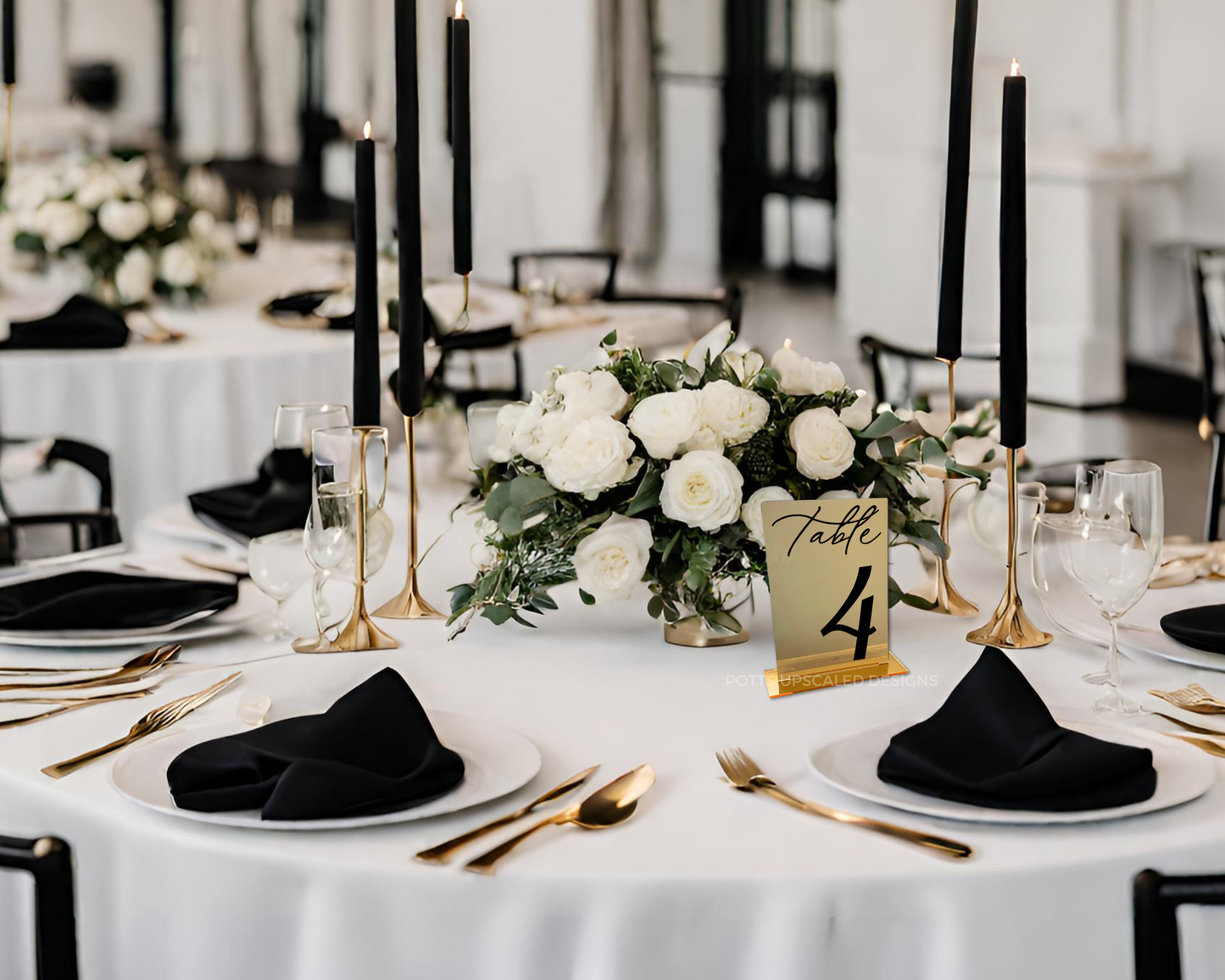 Elegant Mirror Table Numbers