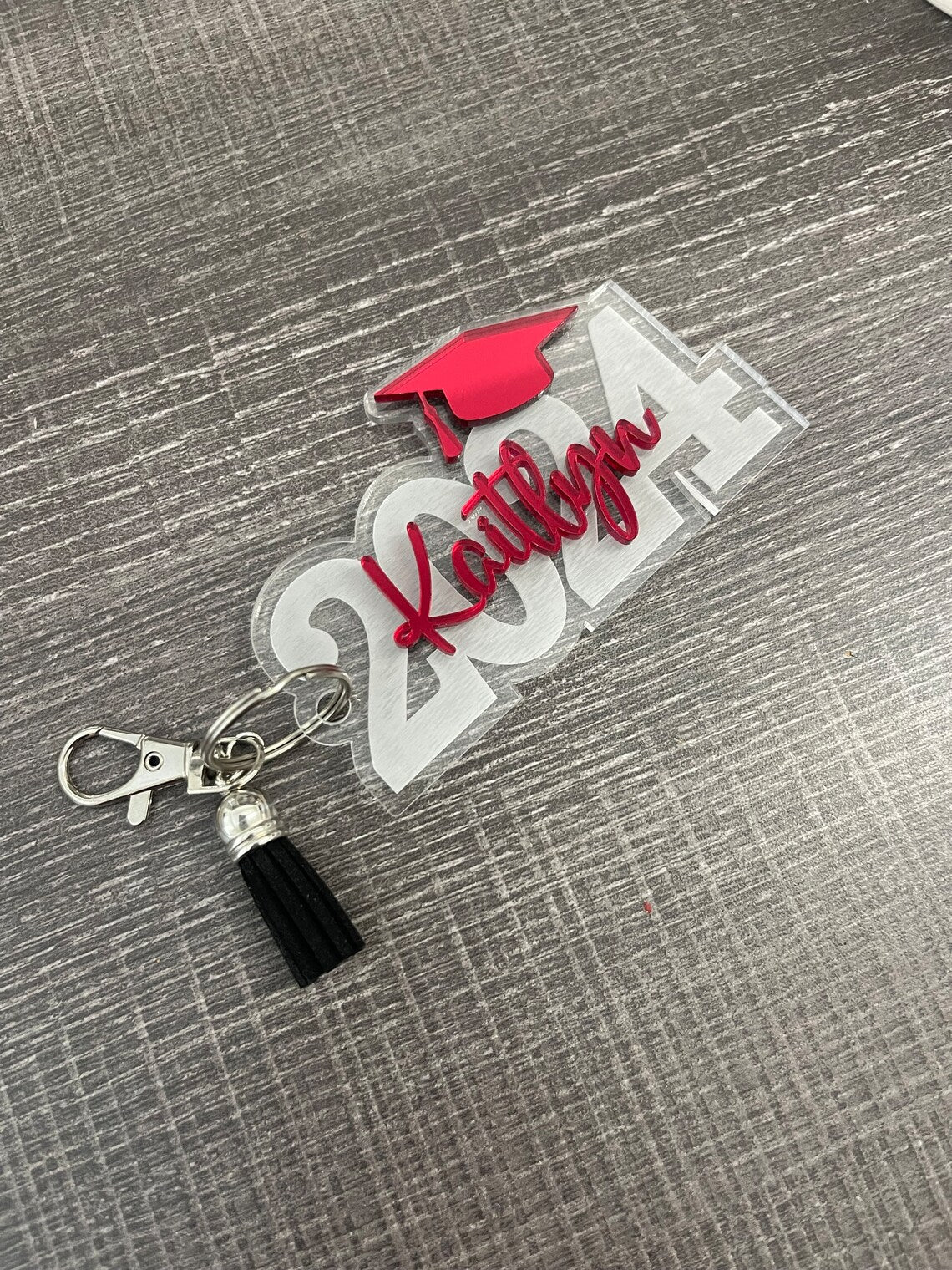 Graduation Keychain Bag Tag - Personalized