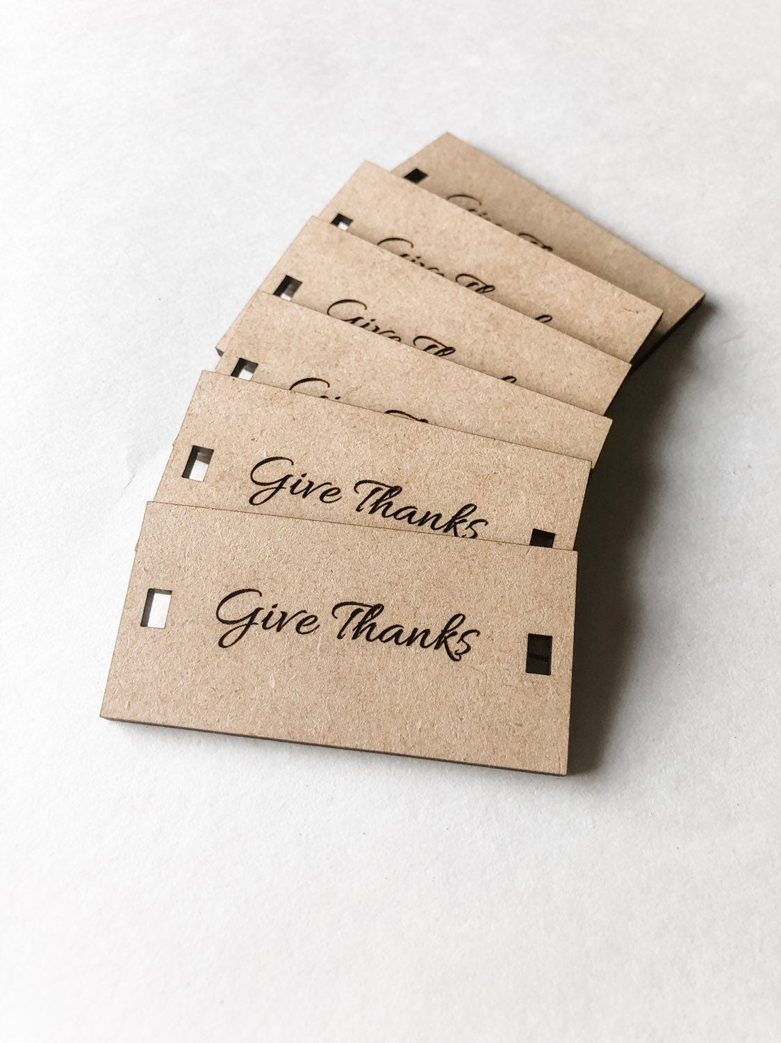 4 Fall Napkin Tags: Give Thanks in Wood or Gold Mirror Acrylic