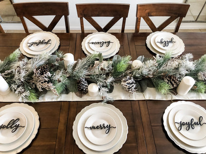 Christmas Wood Place Card: Holiday Table Setting Decor