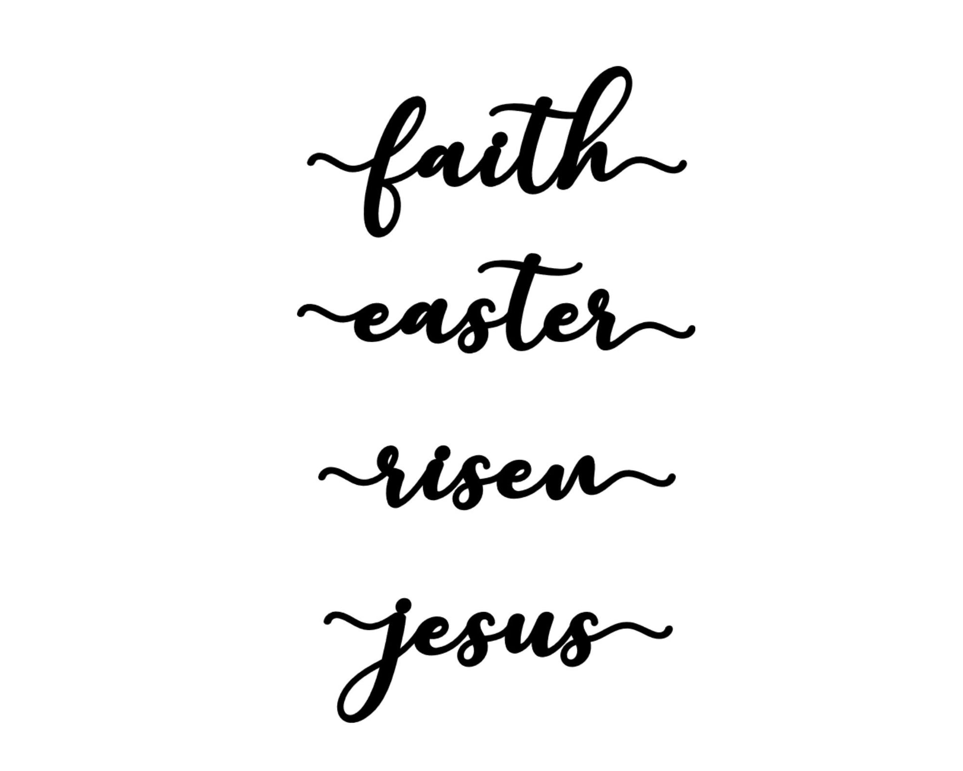 Easter Table Decor, Spring Dining Table Accessories, Farmhouse Style, Faith Easter Risen Jesus Plate Ornaments,