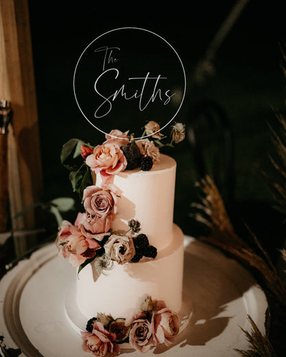 Custom Cake Topper, Mr and Mrs, Engraved Acrylic, Wedding Cake Topper, Personalized Last Name, Modern Wedding