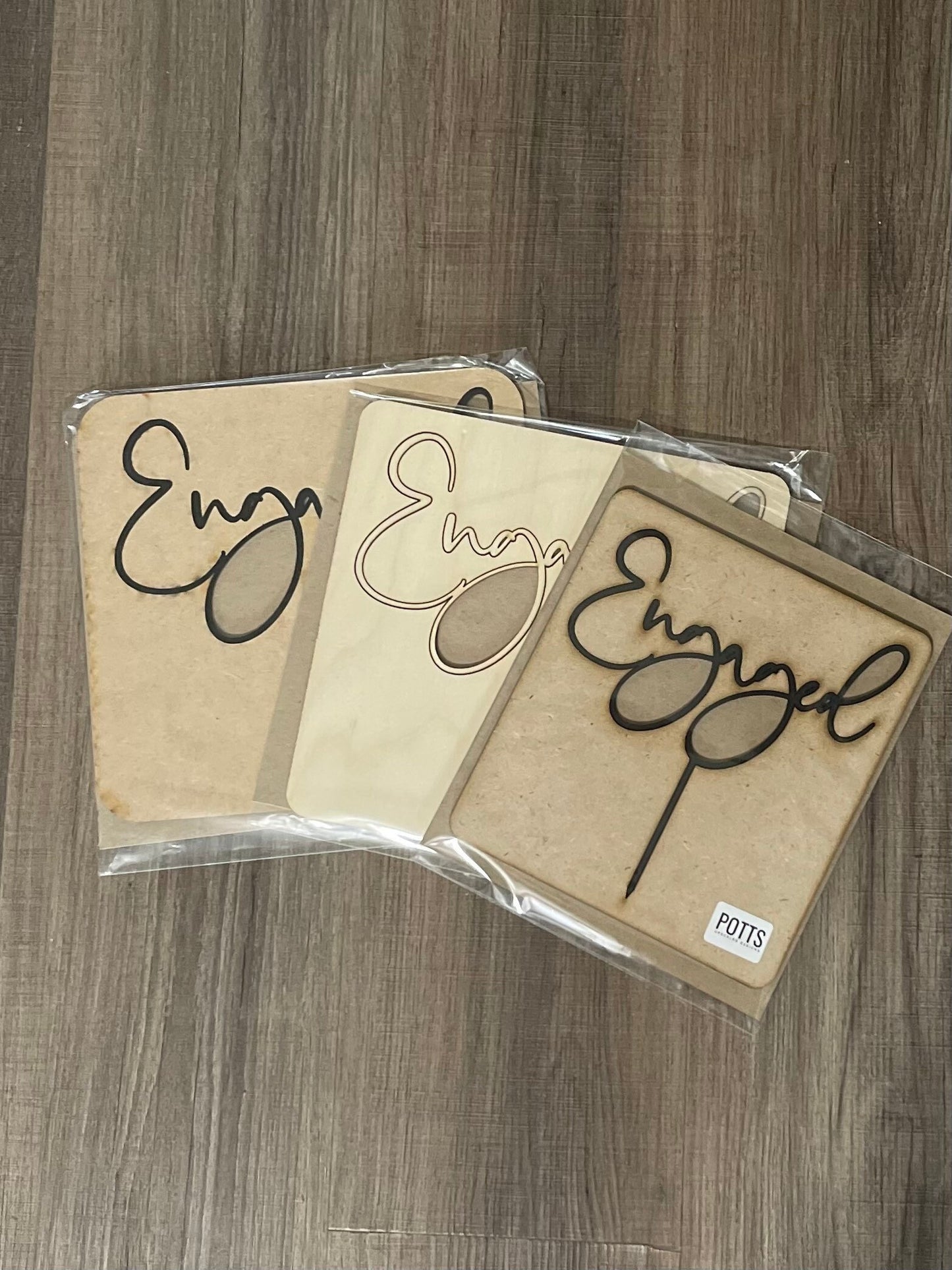 Engaged Cake Topper: Acrylic or Wood Engagement Party Decor