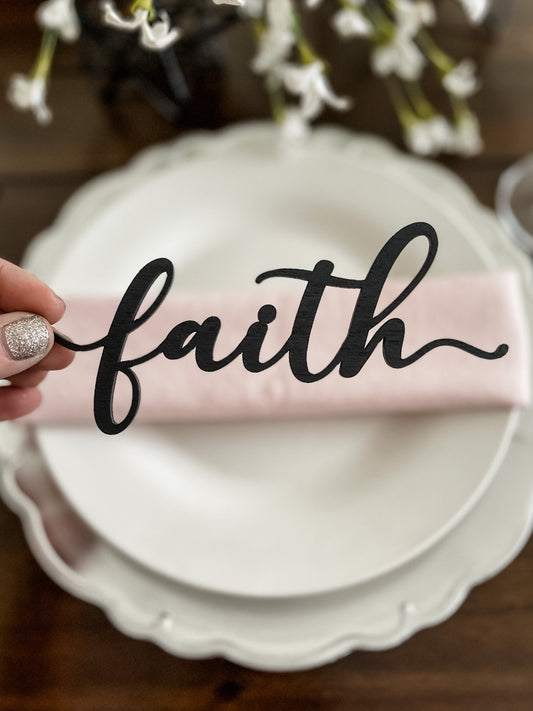 Easter Table Decor, Spring Dining Table Accessories, Farmhouse Style, Faith Easter Risen Jesus Plate Ornaments,