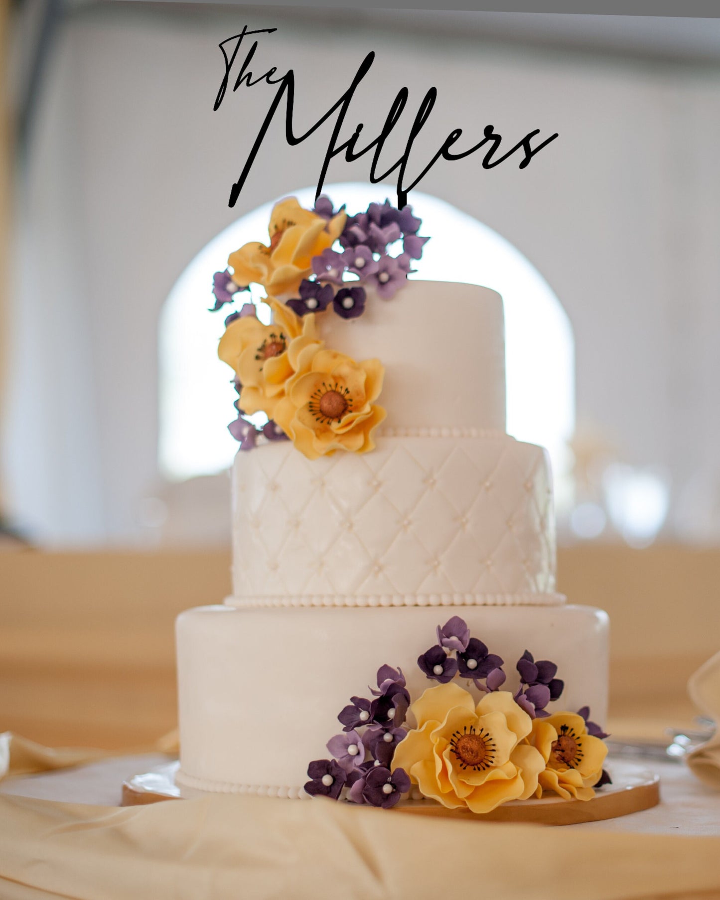 Custom Wedding Cake Topper - Signature Font