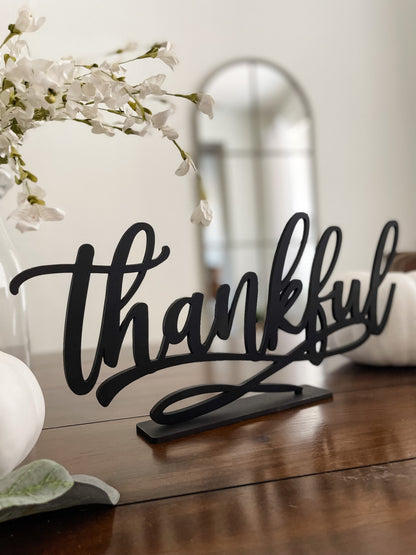 Large Cursive Believe Table Wood Sign