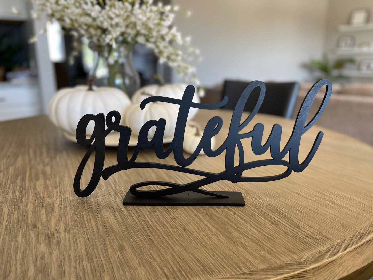 Large Cursive Believe Table Wood Sign