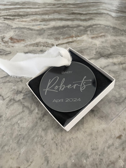 Personalized Baby Announcement Christmas Ornament, Pregnancy Announcement, Christmas Pregnancy, Custom Baby Ornament
