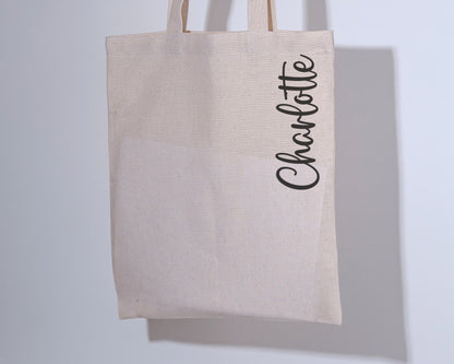 Personalized Canvas Tote Bag, Custom Gift for Her, Bridal Party Swag Bag for Bridesmaid or Girls Trip, Cosmetic Zipper Pouch Bundle