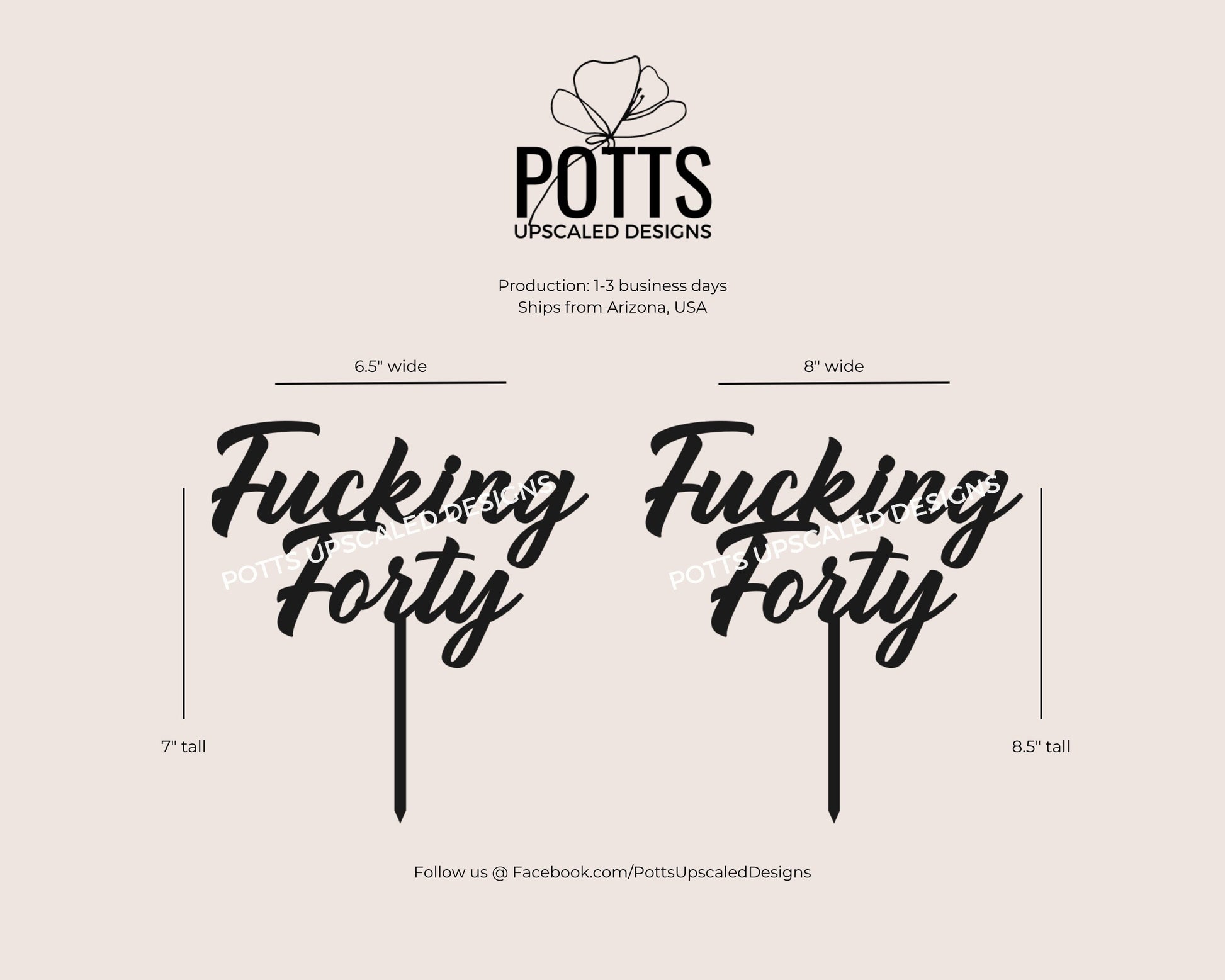 Funny Birthday Cake Topper, Fucking Forty Fifty, Adult Humor,
