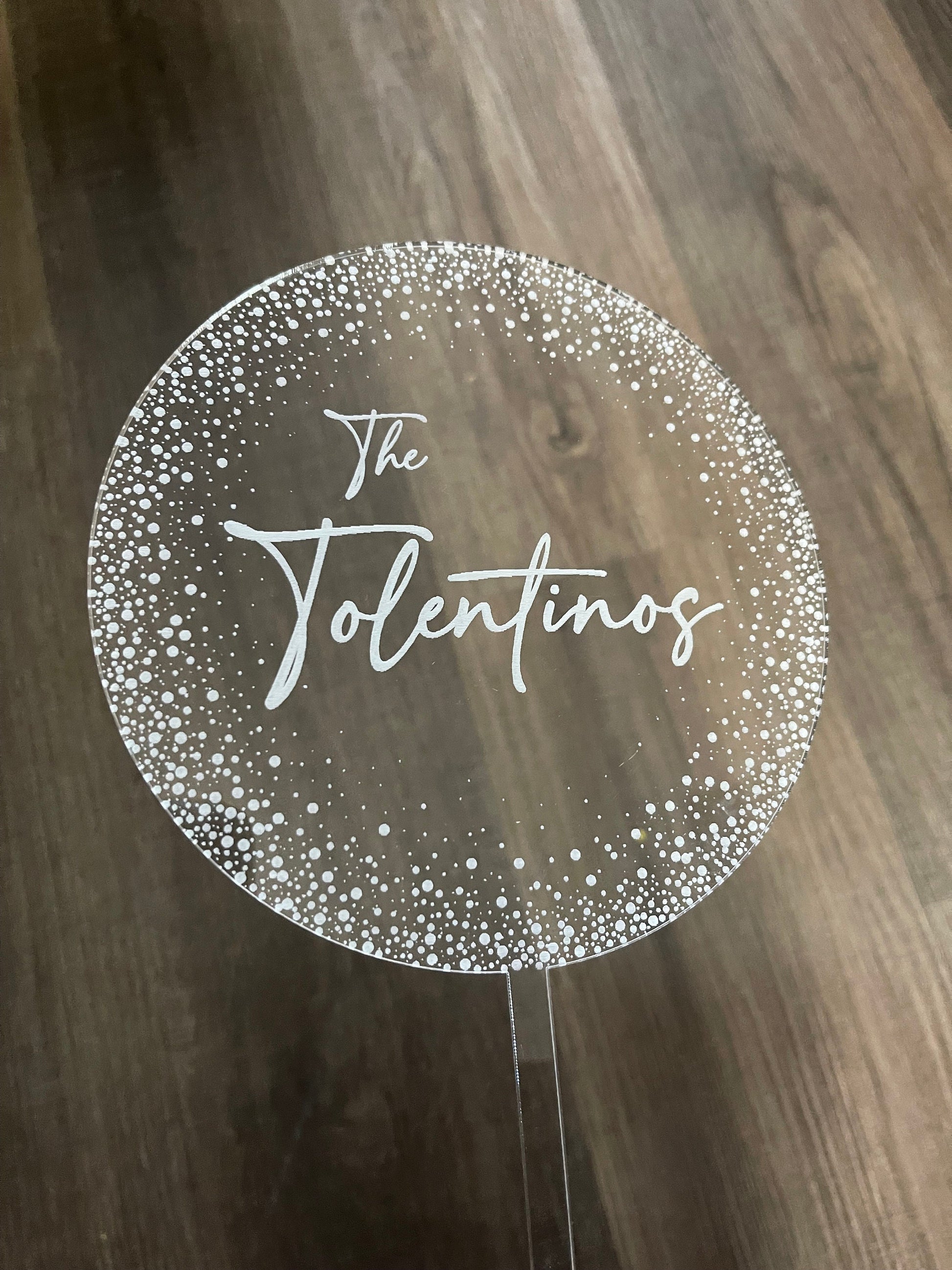 Personalized Cake Topper, Custom Cake Topper, Engraved Clear Acrylic, Wedding Gift Keepsake, Anniversary Cake Topper, Bridal Gift
