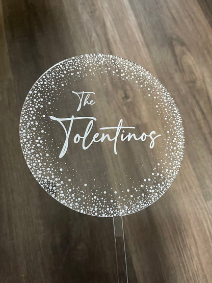 Personalized Cake Topper, Custom Cake Topper, Engraved Clear Acrylic, Wedding Gift Keepsake, Anniversary Cake Topper, Bridal Gift